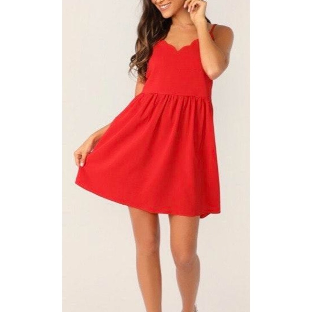 Red Scalloped Dress